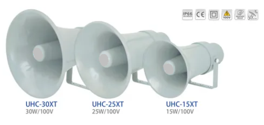 Horn speaker, PA horn, Paging horn speaker, UHC 15, UHC 25, UHC 40